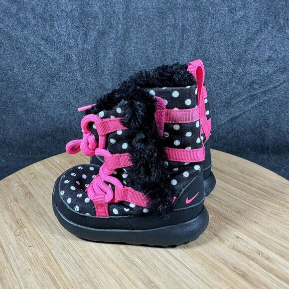 Nike Roshe One‎ Hi Toddler Black Winter Snowflake Boots Size 4C NEW - Picture 3 of 6